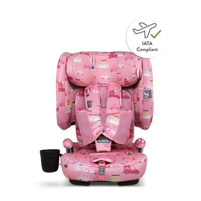 Cosatto Travel Car Seat, Foldable Airline Approved, 76-150cm, ISOFIX, Carry Bag - Image 1 of 4