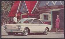 1964 Chevrolet Corvair Monza Club Coupe Dealer Postcard
