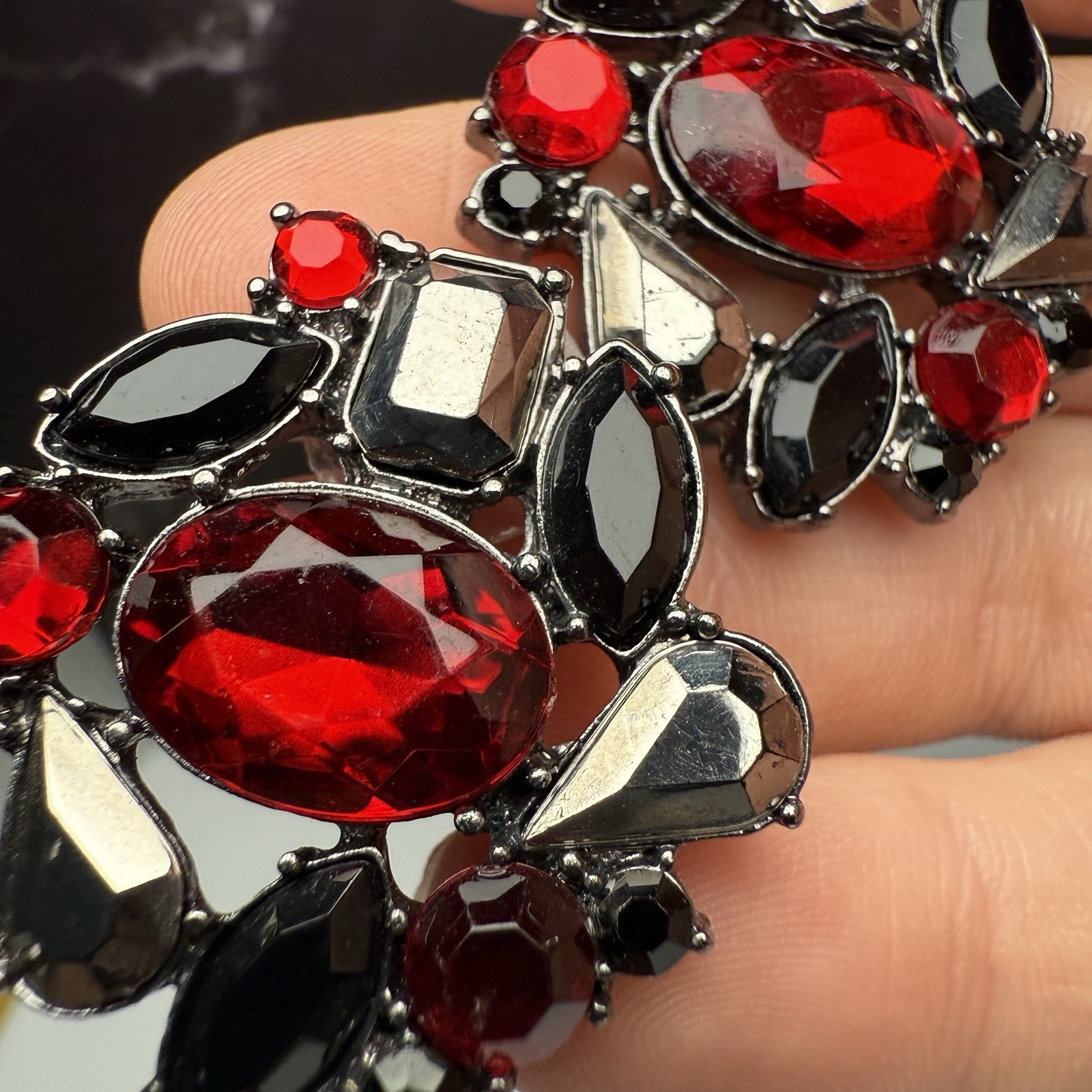 Rhinestone Statement Stud Pierced Earrings Lot Of… - image 8