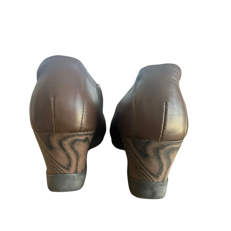 Sanita Wedge Pumps Womens 6 Brown Leather Mary Jane Closed Toe Heels EU 37 - Image 4 of 4