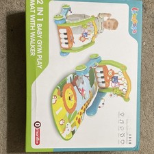 Loopop 2 in 1 Baby Gym Play Mat with Walker, Multicolor, Animal Theme, 0 Month 