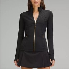 Lululemon Define Jacket Nulu black with gold zipper sz 4