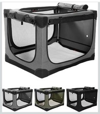 33 Inch Collapsible Travel Dog Crate Medium Large Dogs, With Storage/Carry Bag