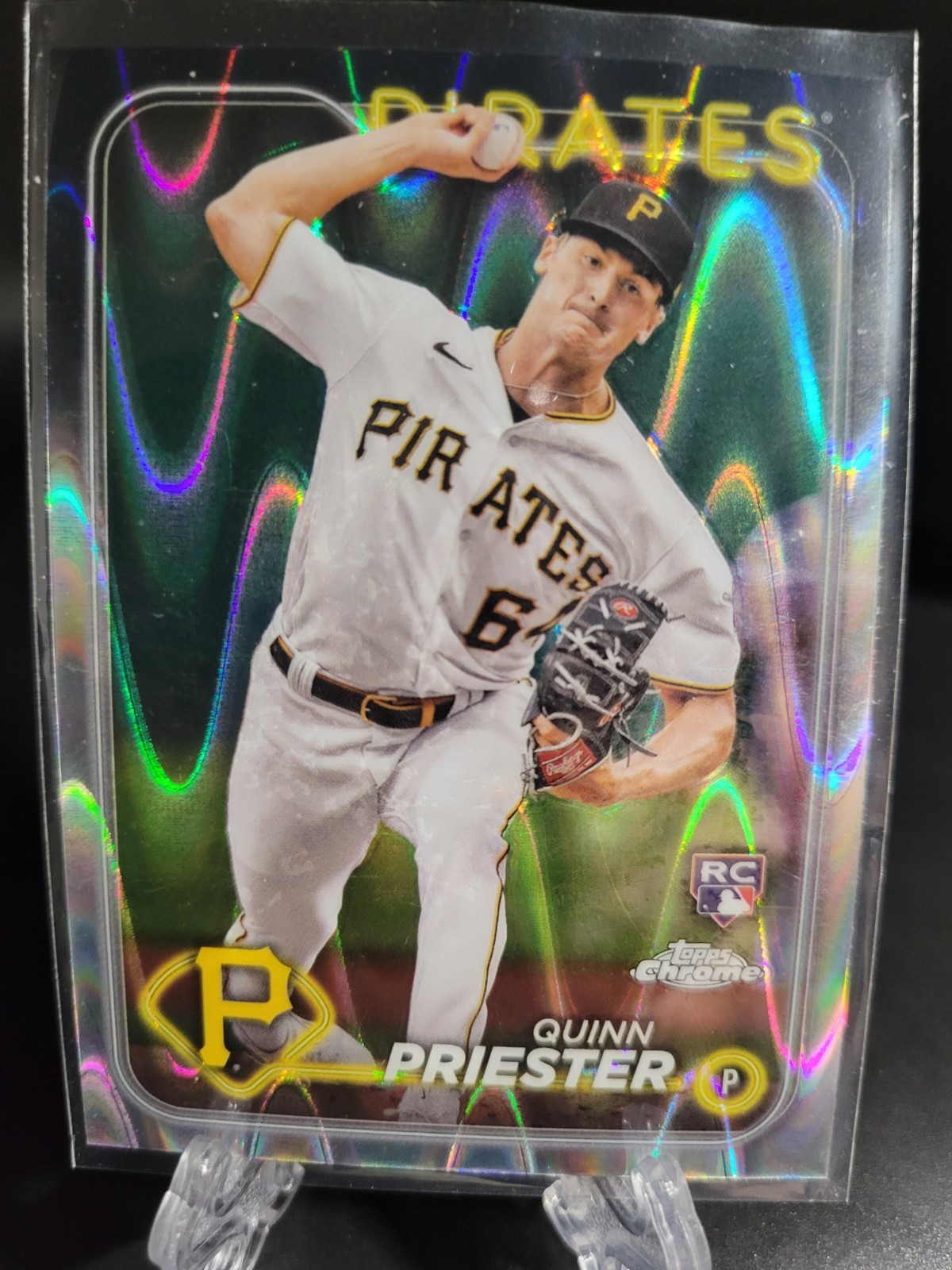 2024 Topps Chrome- Rookies Quinn Priester RayWave Refractor #55 (RC) Pirates