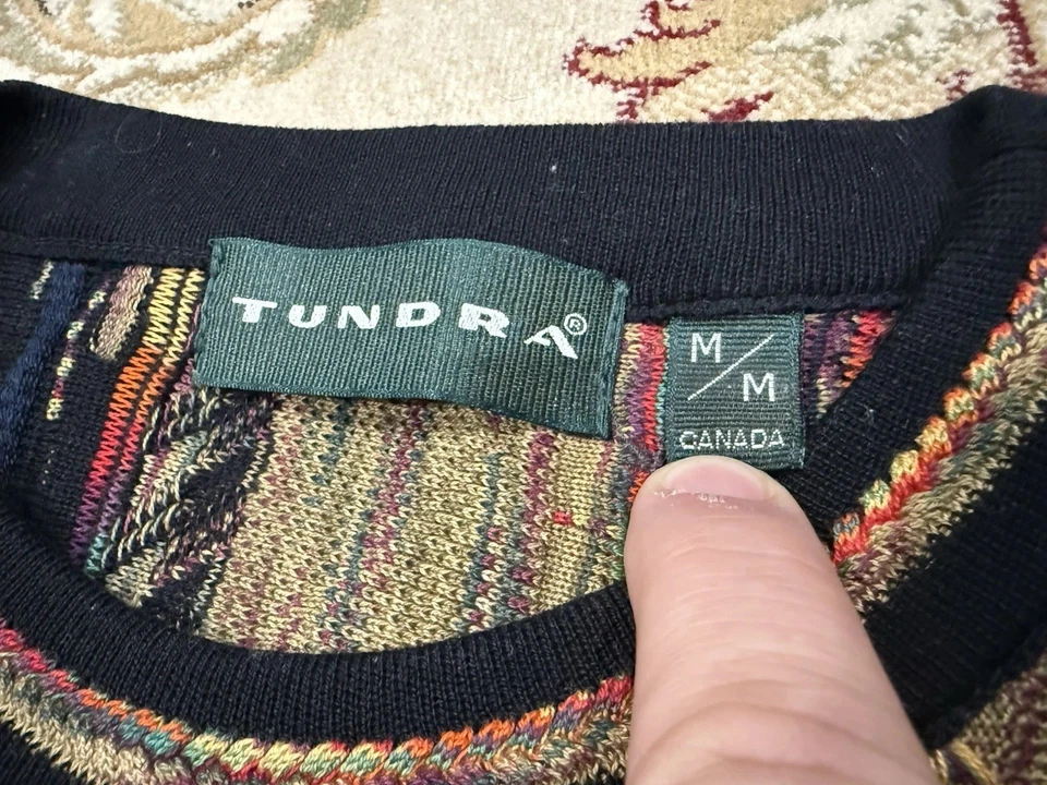 Suéter estilo Coogi Tundra Canadá vintage grande vintage anos 90 tamanho médio - Imagem 3 de 4