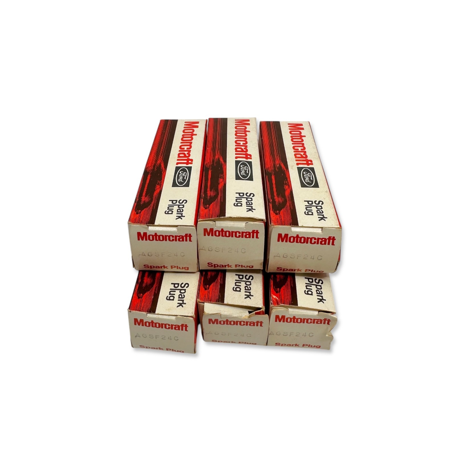 Set of 6 New NOS Motorcraft AGSF24C Spark Plugs Ford Escort Mustang Ranger USA