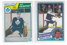 Lot of 2 Different Maple Leafs Goalie Mike Palmateer Hockey Cards