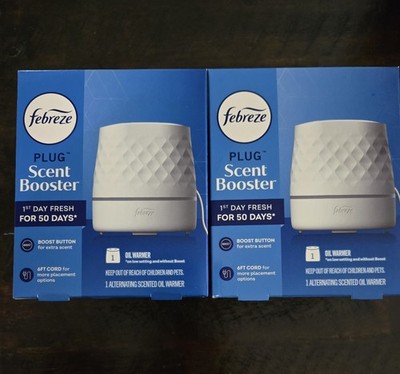2 ea Febreze PLUG Scent Booster Continuous Scent Device Oil Diffuser w/ 6ft Cord
