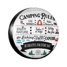 RV Spare Tire Cover for RV Trailer Tire Cover 15 inch Camping Rules