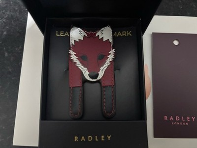 Brand New Radley Leather Bookmark - Fleeting Fox  Head - Boxed - BNWT