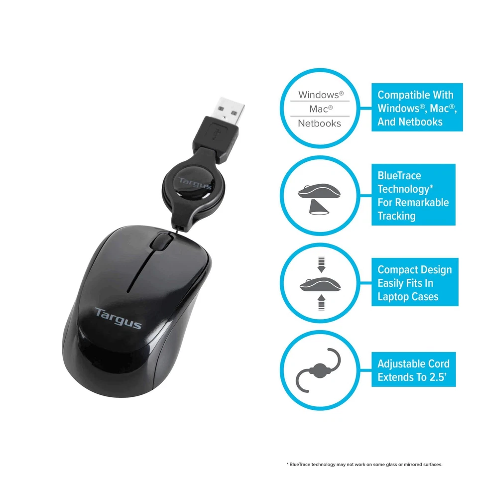 Targus Compact BlueTrace Mouse - AMU75US - Image 2 of 4