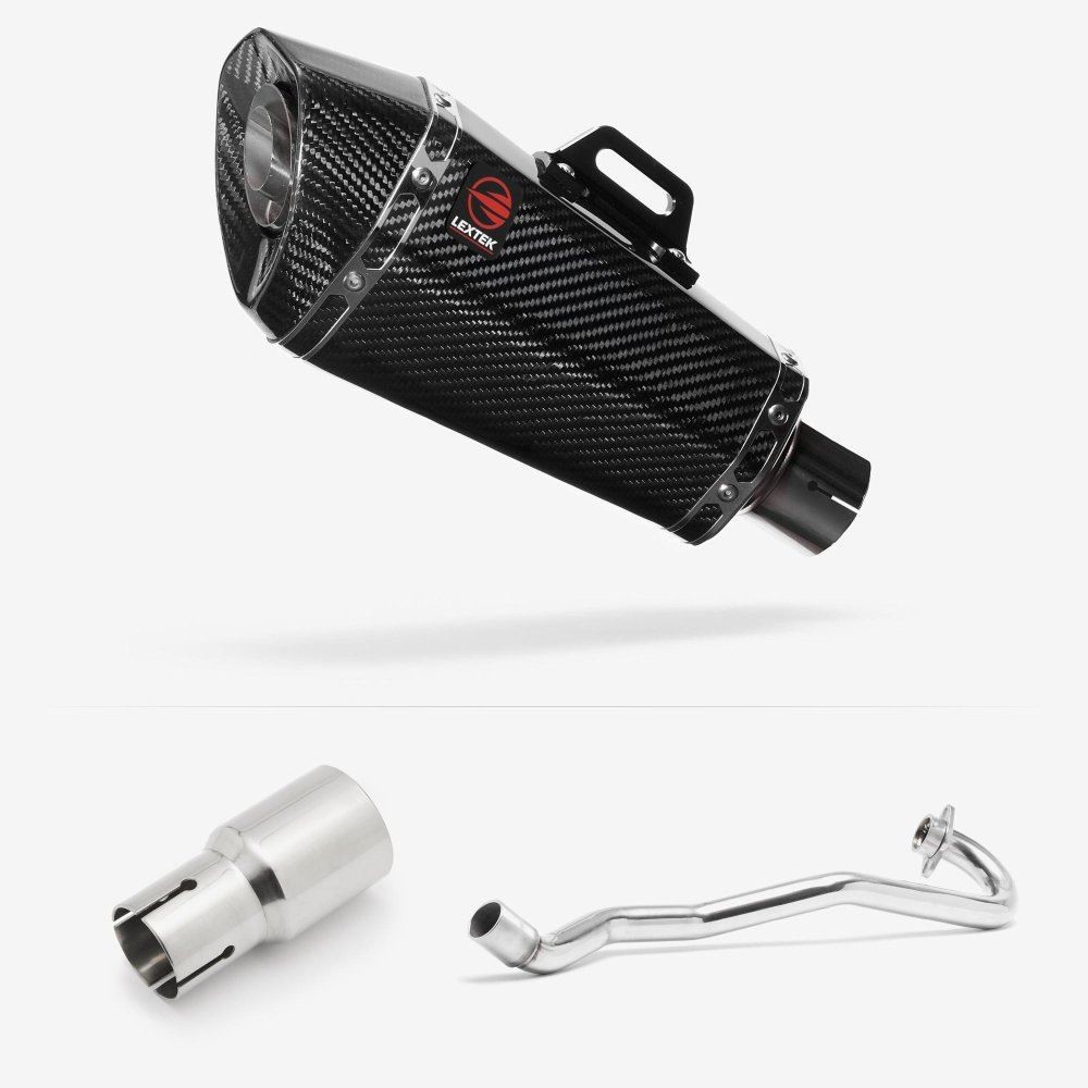 Lextek XP8C Carbon Fibre Exhaust System 210mm for Lexmoto Adrenaline (EFI) 125