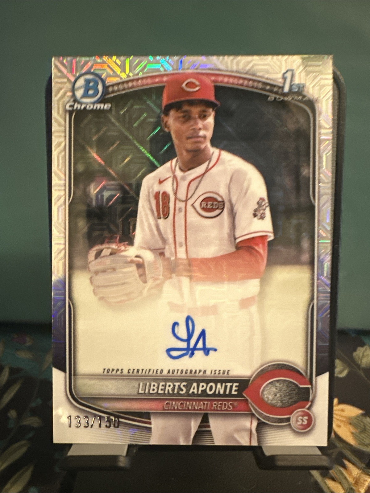 2025 Bowman Chrome HTA Choice Refractor Liberts Aponte 1st AUTO 133/150 Reds
