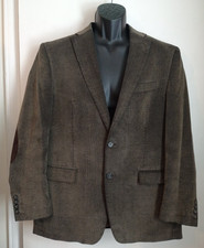 Mens Chaps 42R Brown Corduroy Sport Coat Jacket Blazer Elbow Patch