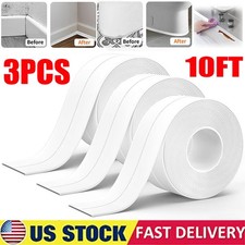 3PCS Caulk Tape Waterproof Self Adhesive for Bathroom Caulking Tape Shower Caulk
