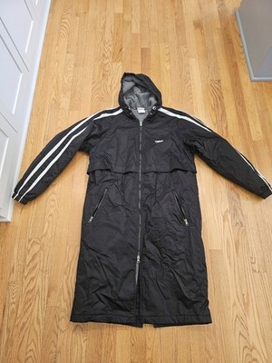 Speedo Black Lined Full Zip Hooded Swim Parka Robe Jacket XS