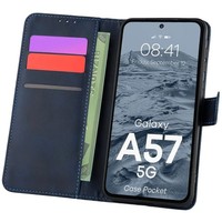 HandyhüLle Mit Klappe FüR Galaxy A57 5G Bizon Case Flip Cover Etui Dunkelblau