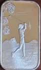 Silver Towne Female Golfer 1 Oz .999 Fine Silver Art Bar, Reverse Type 15