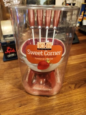 Brand New Joie Sweet Corner Chocolate Fondue Set New MSC Int. Forks table top
