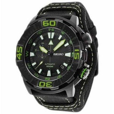 New Seiko Superior SSA059K1 Automatic Watch Black Canvas LTD Hardlex NOS SSA059 