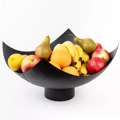 Obsthalter aus Metall - Handgeschmiedete Dekorative Obstschale Schwarz Loft