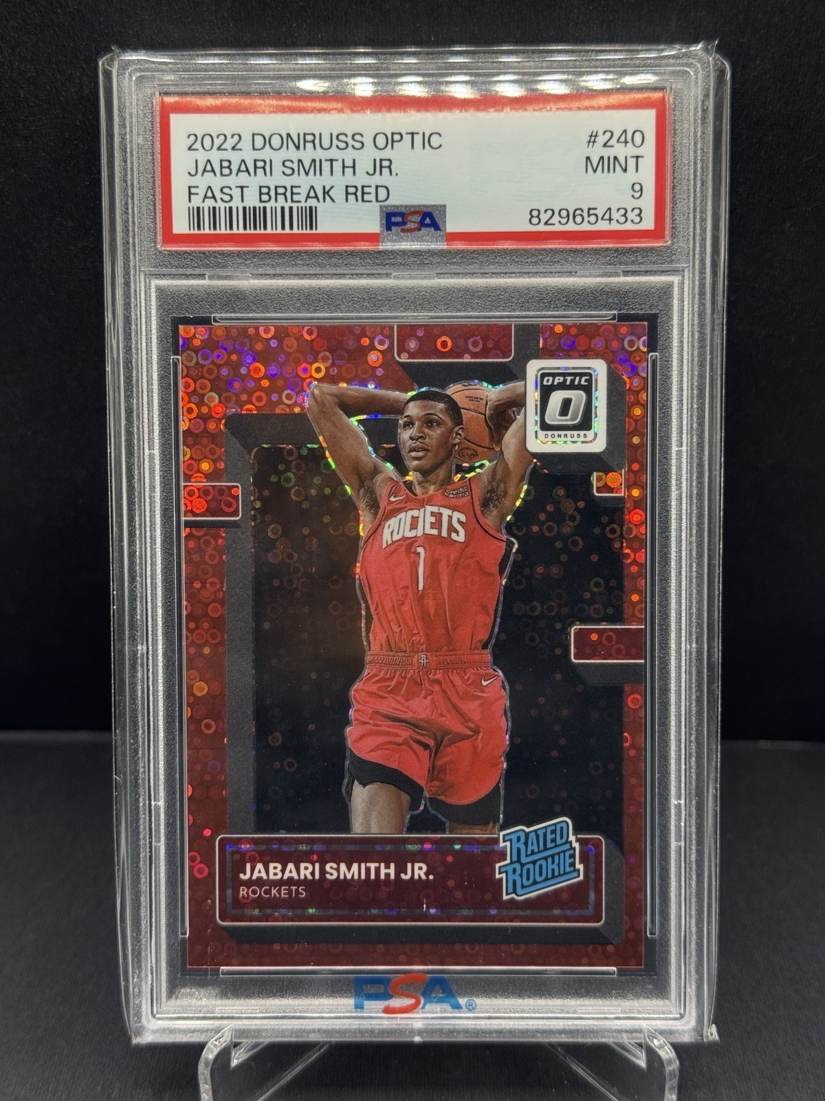 2022 Doneuss Optic Fast Break Red /75 Jabari Smith Jr. #240 PSA 9