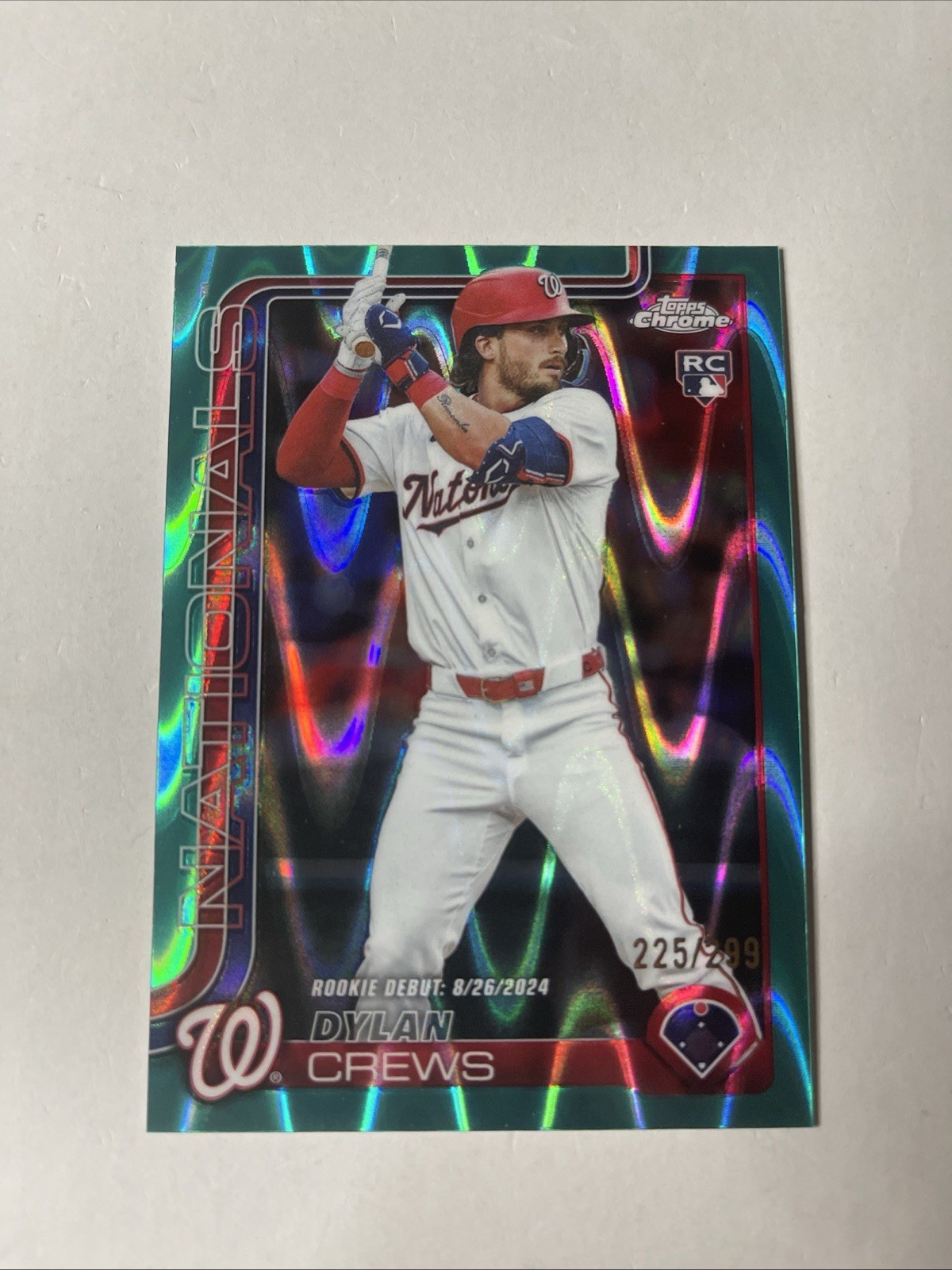2025 Topps Chrome Update #USC190 Dylan Crews Teal RayWave Refractors #/299