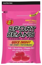 Jelly Belly Sport Beans Fruit Punch Energy Snacks - Electrolytes, Vitamins,