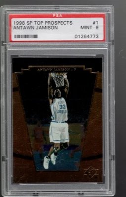 SLA103- 1998 SP Top Prospects Nr. 1 Antawn Jamison - PSA Mint (9) - Bild 1 von 2