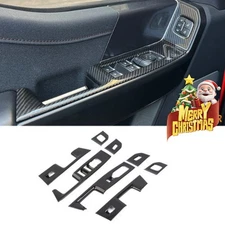 Carbon Fiber ABS Window Lift Switch  Panel Cover Trim Overlay For Ford F150 21+