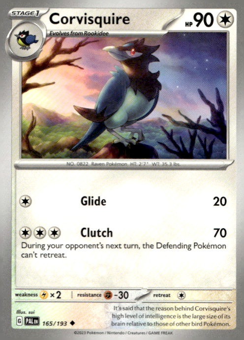 Corvisquire 165/193 Uncommon Regular SV02: Paldea Evolved NM