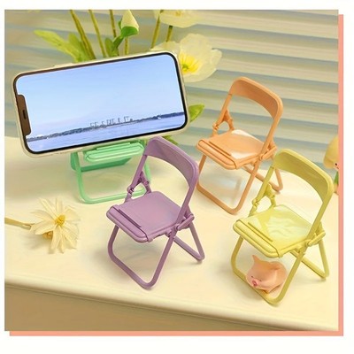 A set of 10pcs creative mini chair phone holder, foldable macaron desktop hold