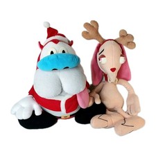 Ren  Stimpy  Dakin MED16" Plush Set XMAS Nickelodeon Stuffed Toys Collectibles