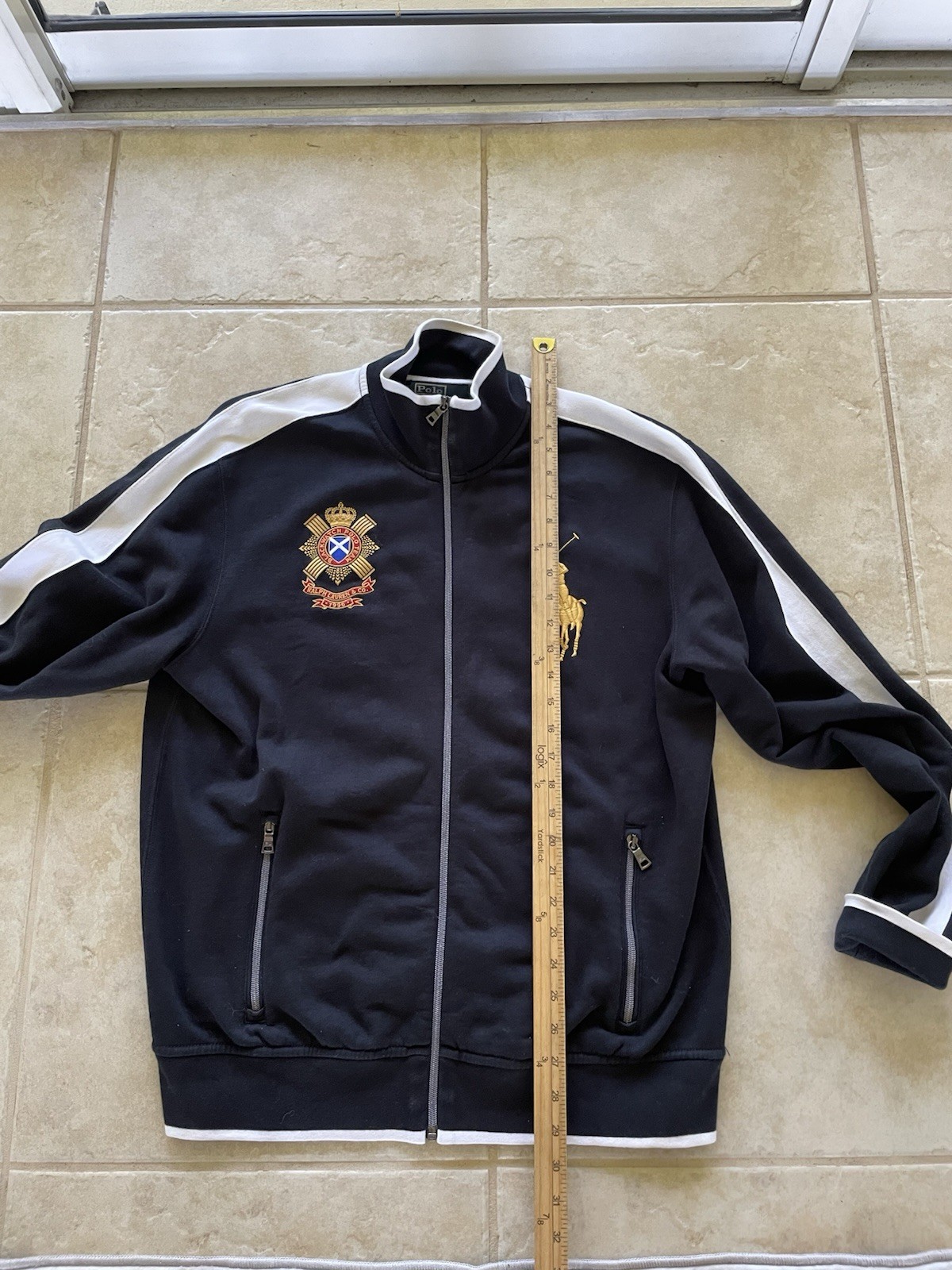 Polo uomo Ralph Lauren nero orologio full zip track jacket taglia large big pony