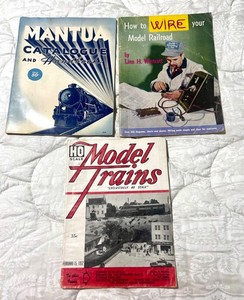 1950s TRAIN BOOKS CATALOG HO TRAINS HANDBOOK MAGAZINE 3 VINTAGE