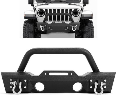 Stubby Front Bumper Compatible with 2007-2024 Jeep Wrangler JK JL Gladiator JT W