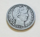 1914 D Barber Quarter Actual coin