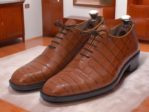 Elevate Your Style with Exquisite Crocodile Texture Leather Shoes | Shop Now - Picture 4 of 7