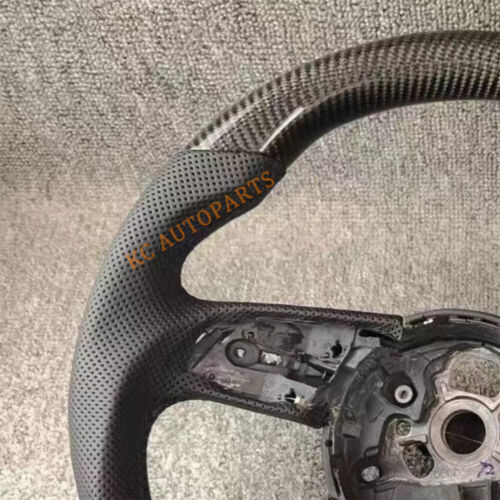 Custom Style 100%Real Carbon Fiber Perforated leather Steering Wheel For Audi A3 - Picture 2 of 9