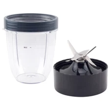 18 oz Short Cup, Lip Ring and Extractor Blade for NutriBullet Lean NB-203 1200W