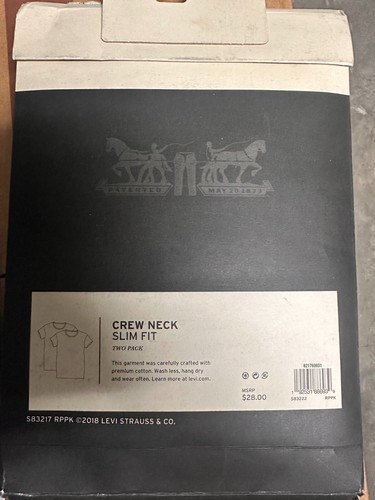 Levis Mens Two Pack Crew Neck / V-Neck Slim Fit Many Colors Available. - Picture 21 of 24