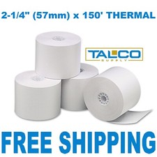 100 2-1/4" x 150' THERMAL CASH REGISTER RECEIPT PAPER ROLLS  FREE SHIPPING 