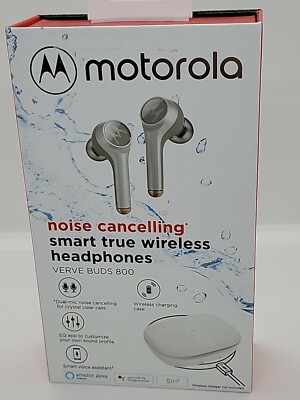 Motorola Noise Cancelling Smart True Wireless Headphones Verve Buds 800 - WHITE