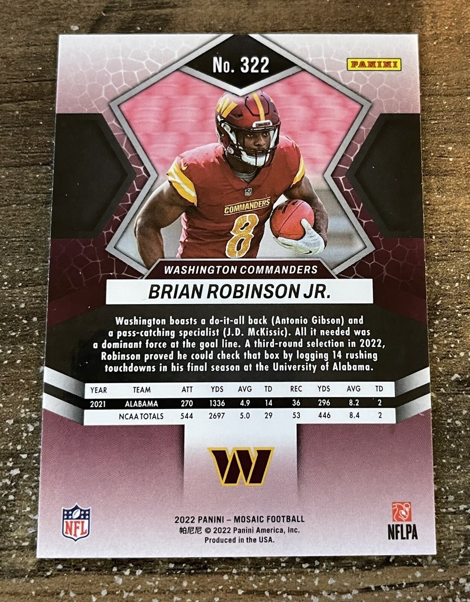 2022 Panini Mosaic Football #322 BRIAN ROBINSON JR. RC