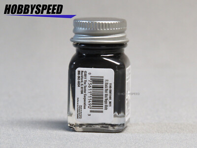 TESTORS PAINT FLAT BLACK ENAMEL 1/4oz JAR 7.4ml plastic model car TES1149 NEW