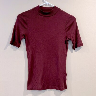  Madewell Rich Burgundy Ribbed Top 