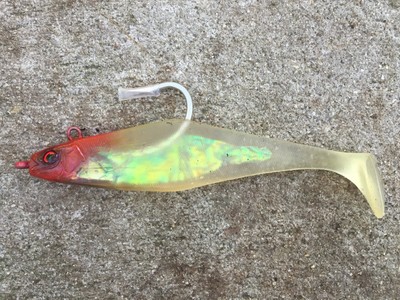 Chesapeake Bay leurres 9/" Red Eye Shad truquées 12//0 Mustad Crochet Rockfish Rouge Blanc