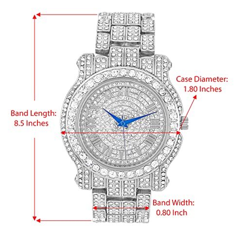 Blinged Out Cuban Necklace w/ Matching Bracelet and Fire Timepiece - Boujee 3pc - Picture 59 of 76