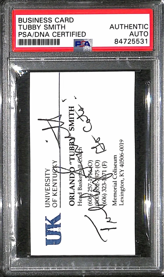 Tarjeta de visita firmada autografiada por Tubby Smith "Kentucky 1998 Final 4 Champs" PSA Foto 2 de 3