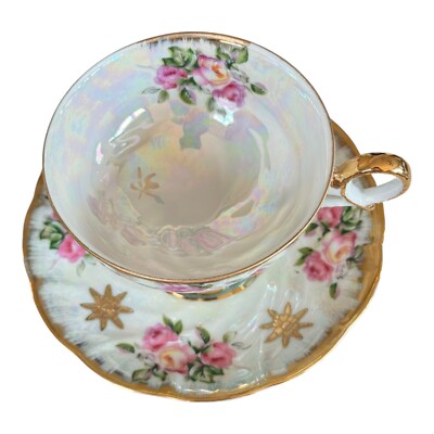 Royal Halsey L M Very Fine China Tea Cup & Saucer VintagemRose